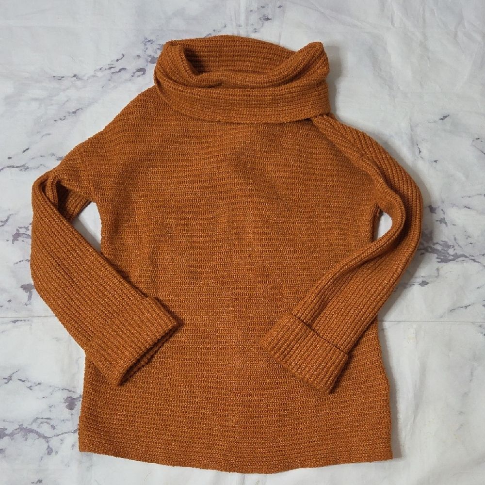 Pilcro Cowl Neck Sweater in Burnt Orange